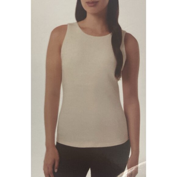 32 Degrees Cool Women's Tank with Built in Bra, (Cream, Medium) - Picture 1 of 2